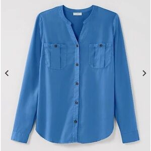J.Jill Overdyed Button-Front‎ Camp Shirt NWT